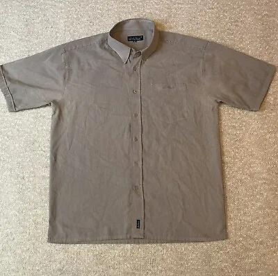 Le Shark Men’s Grey Check Button Up Short Sleeved Shirt Size XL • £5.95