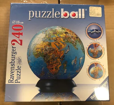 3-D World Globe Puzzle Ball  240 Pieces. By Ravensburger New  Sealed PuzzleBall • $20.89