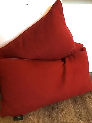 Lauren Ralph Lauren Monogram Red 2 Throw Decorative Pillows 25x14 Down • $75.95