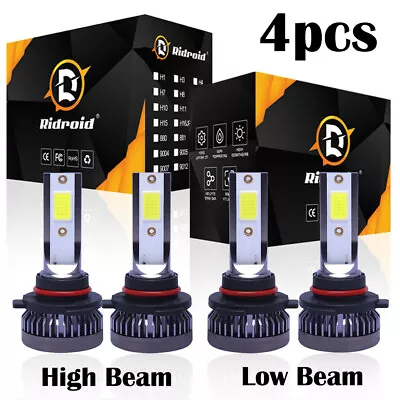 9005+9006 Combo 6000K LED Headlight High / Low Beam Bulbs Kit Super White Bright • $15.99