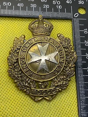 WW2 British Army King's Own Malta Regiment Cap Badge • $53.02
