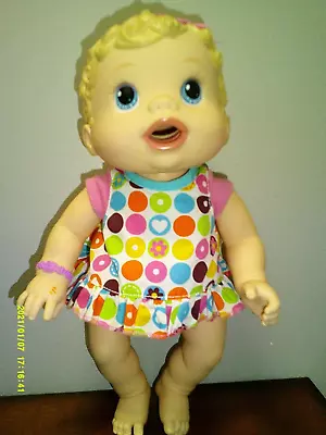 Baby Alive Wet & Wiggles Girl Doll Moldded Blonde Hair Blue Eyes Works READ • $24.99