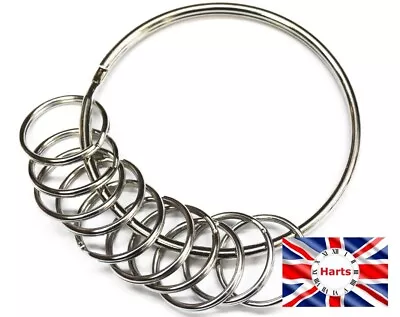 Very Large Jailers Heavy Duty Nickel Plated Split Rings 1 X 76mm With 10 X 25mm • £4.59