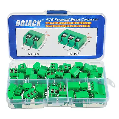 Green 5MM 2-Pin & 3-Pin Pitch PCB Mount Screw Terminal Block Connector For Ardui • $16.24