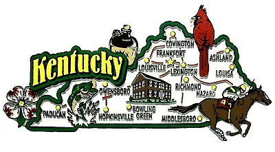 Kentucky Jumbo State Map Fridge Magnet • $6.99