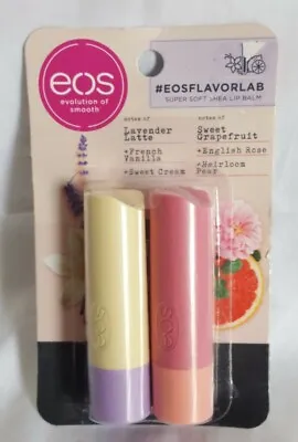 EOS FlavorLab Lavender Latte+ & Sweet Grapefruit+ Super Soft Shea Lip Balm Stick • $12.50