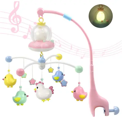 MARUMINE Baby Musical Crib Mobile With Night Light And Music Hanging Rattles • $14.99