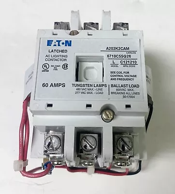 EATON CUTLER HAMMER A202K2CAM 3 Pole 60 AMP LATCHED AC Lighting Contactor  • $350