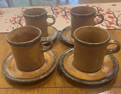 4 Vintage McCoy Canyon Mesa Cups And Saucers USA Pottery (8 Pieces) • $24