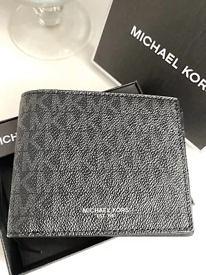 Michael Kors Harrison Logo Billfold Wallet In Black Not Including Pass Case • $65.62