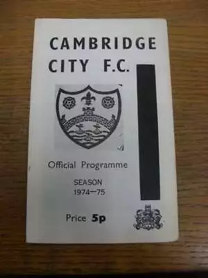 21/09/1974 Cambridge City V Letchworth Town [FA Trophy] • £3.99