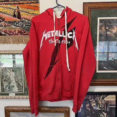 Vintage 00’s Metallica Red Full Zip Hoodie Size Medium • $50