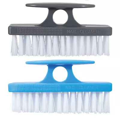 Superio 2 Pack Heavy Duty Nail Brush With Handle Stiff Bristles - Grey And Blue • $7.99