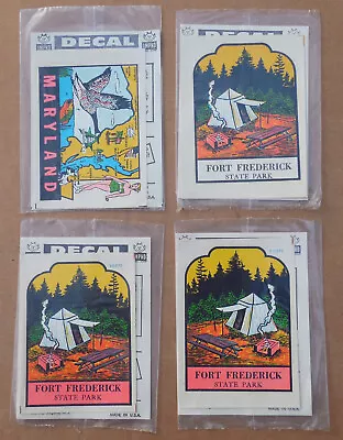 Vintage Maryland Fort Frederick State Park Auto Travel Stickers 4 Diff Sealed • $7.99