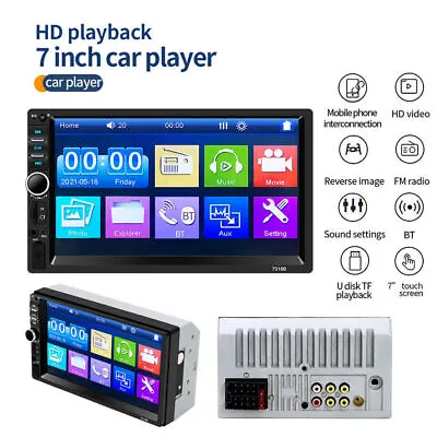 $37.99 • Buy Car MP5 Player Bluetooth Touch Screen Stereo Radio FM With Camera Double 2DIN 7 