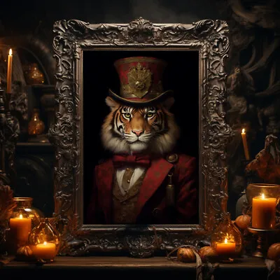 Renaissance Tiger Portrait: Dark Academia Print Gothic Décor Gothic Poster • £19.99