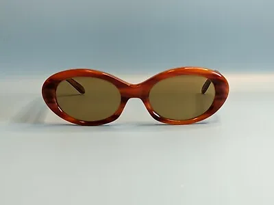 Vintage 60s Tortoise Acetate Oval Sunglasses Made In France Glass Lenses #761 • $42.46