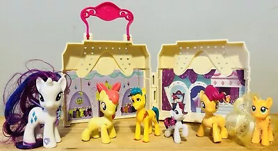 My Little Pony Rarity Equestrian Dress Shop Carry Toy With 7 Pony Figures • £8