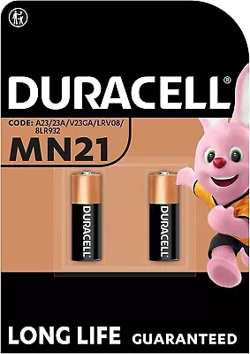 NEW Duracell Alkaline MN21 Battery 12V Pack Of 2 A23 23A V23GA LRV08 8LR932 • £3.39