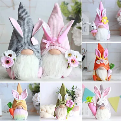 Easter Gnome Bunny Rabbit Nordic Gonk Tomte Plush Toys Doll Ornaments Kids Gifts • £7.18