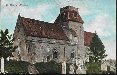 Chislet Kent - St. Mary's Church - Postcard By Charlton C.1905-10 • £2.50