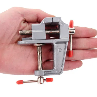 New 3.5  Aluminum Mini Small Jewelers Hobby Clamp On Table Bench Vise T.ou • $5.48