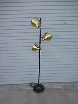 BRASS Floor Lamp Stand Mid Century Modern Atomic Starburst 60s 50s Vintage Space • $380