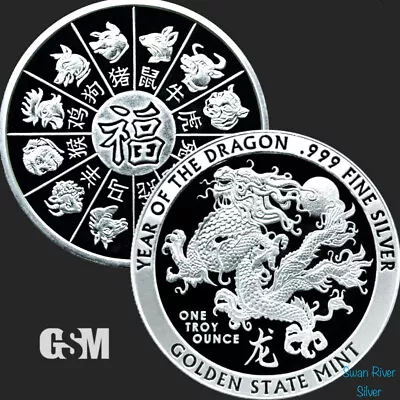 Year Of The Dragon 1 Oz Silver Round • $59
