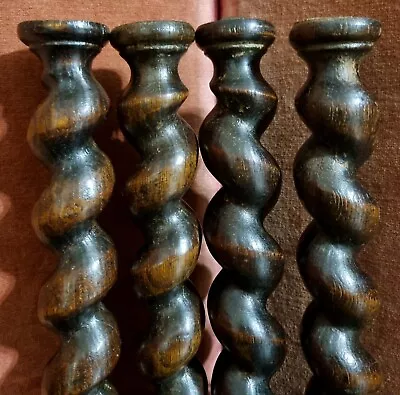 $99 • Buy Antique French Architectural Salvage - 4 Barley Twist Wood Turned Spindle Column
