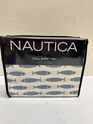 Nautica Woodblock Fish Blue Sheet Set Size Full • $34.99