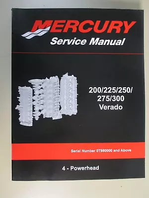 Oem 2008 Mercury Outboard Service Manual 200-300 Verado Powerhead • $34.99