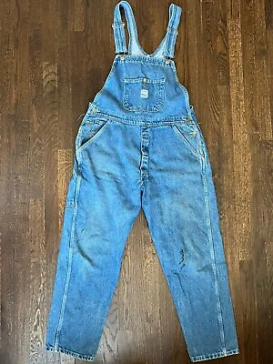 Vintage 90’s Pointer Brand Denim Blue Bib Overalls Men's Size 36x30 USA D6 • $60