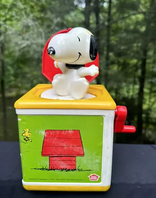 Vintage 1966 Peanuts Snoopy Plastic Jack In The Box Hasbro Rare • $33