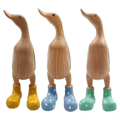 £19.49 • Buy DCUK Hand Crafted Bamboo Duck Ornament With Spotty Welly Boots Choice Of Colours