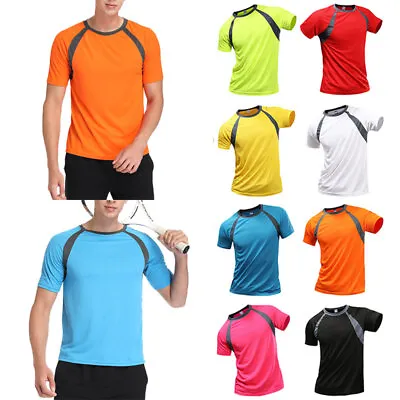 $12.72 • Buy Hi Vis Safety T Shirts High Visibility Fast Drying Work Sports Wear Short US