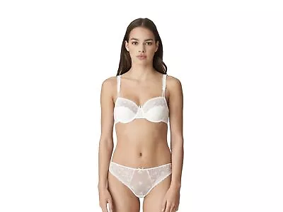 🎀34E MARIE JO Lingerie  Wired PART Padded Embroidered WHITE DELPHINE Bra • £29.99