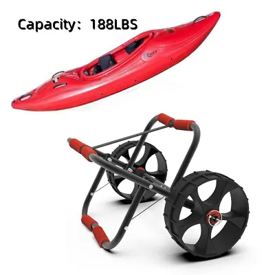 Bend Kayak Canoe Boat Carrier Rack Dolly Trailer Trolley Transport Cart Wheel • $42.96