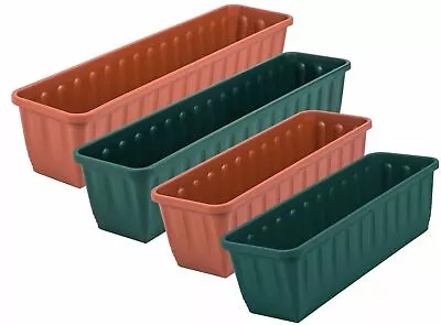 Large Extra Long Trough Plant Pot Plastic Planter Garden Herb Flower Box Pots UK • £9.19