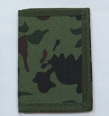 Mens Camo Camouflage Tri-Fold Wallet Billfold Hunt Green Brown Green Trim D • $10.34