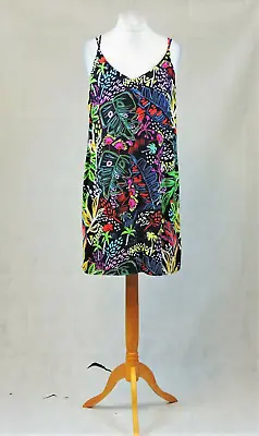 £22.49 • Buy Topshop Petite Black Tropical Cami Dress Size 12 Uk Rrp £32 CR025 AA 14