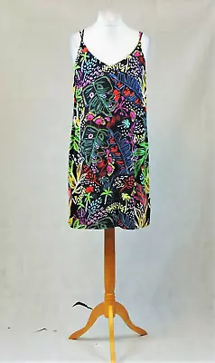 £24.99 • Buy Topshop Petite Black Tropical Cami Dress Size 12 Uk Rrp £32 CR025 AA 14