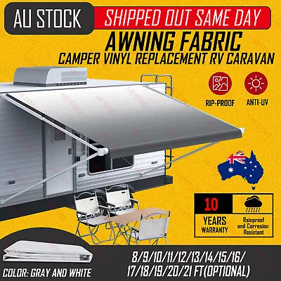 8-21FT RV Replacement Awning Fabric Shading Roll Out Vinyl Suit Camper Caravan • $172.99