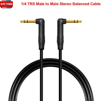 1/4  TRS Male To TRS Male 6.35mm Right Angle Stereo Balanced Cable • $14.24