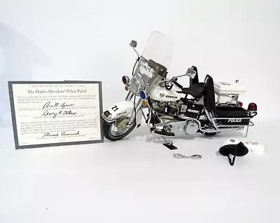 Franklin Mint Harley Davidson Police Patrol 1:10 Scale W/ Certificate & Box • $175