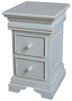 French Louis Philippe 2-3 Drawer Bedside Table / Cabinet Antique White BS040P • £325