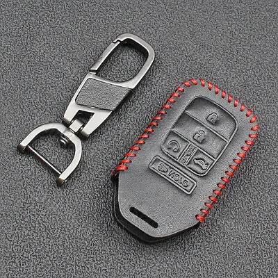 For Honda Civic Accord CR-V Leather Car Key Fob Cover Case Chain Accessories • $9.12