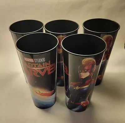 Lot Of 5 Captain Marvel 2019 Movie Theater Promo Soda Cup 8.5  - 44 Oz • $14.99