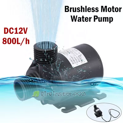 Mini Powerful Water Pump 800 L/H 12V DC High-Pressure Brushless Submersible Auto • $16.99