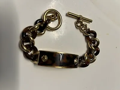 Pre-owned Michael Kors Tortoise Shell Gold Tone Link Bracelet.  I • $29
