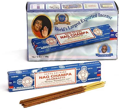 Satya Sai Baba Nag Champa Original Incense Sticks 180g Full Box • $13.75